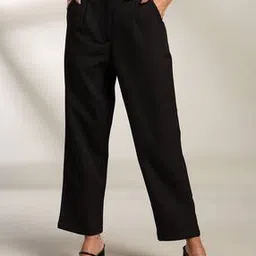 rio Women Epaulette Detail Peg Regular Fit Pleated Cotton Trousers-picture-33