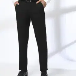 john players Men Slim Fit Flat-Front Trousers-picture-19