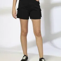 Women Regular Fit Shorts with Flap Pockets-image-49