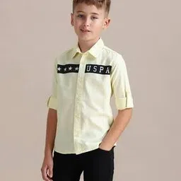u.s. polo assn. Boys Brand Print Regular Fit Cotton Shirt-picture-41