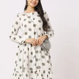 svrnaa by azorte Women Polka-Dot Print Skater Dress with Camisole-picture-34