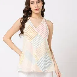 svrnaa by azorte V-Neck Printed Top-picture-19