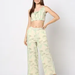 svrnaa by azorte Women Floral Print Top & Pants Co-Ord Set-picture-44