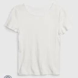 gap kids Solid Ribbed Slim Fit Top-picture-10
