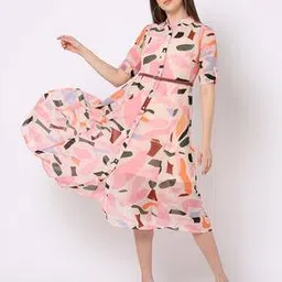 fig Women Printed Shirt Dress with Inner-picture-33