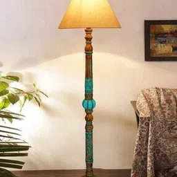 devansh Modern Hand Turned Wooden Floor Lamp -picture-41