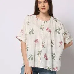 svrnaa by azorte Floral Printed Dobby Shirt-picture-31