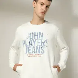 Men Logo Print Slim Fit Sweatshirt-image-0