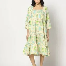 siyahi Women Printed Tiered Dress with Jacket-picture-32