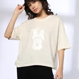 dnmx Women Minnie Mouse Print Boxy Fit T-Shirt image 1