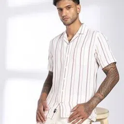 netplay Men Striped Smart Fit Cotton Shirt with Patch Pocket-picture-25