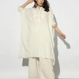 svrnaa by azorte Applique Work Kaftan Kurta with Slip-picture-25