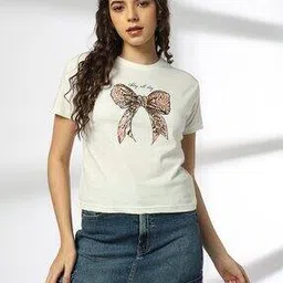 rio Women Graphic Print Regular Fit Crew-Neck T-Shirt-picture-40
