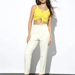 outryt by azorte High-Waist Slim Fit Pin-Tucks Trousers-picture-13