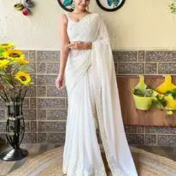 ri-wah Women Embellished Georgette Saree-picture-25