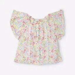 Floral Print Top with Kimono Sleeves-image-82