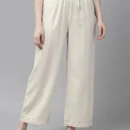 amira's indian ethnic wear Women Straight Fit Flat-Front Trousers-picture-11