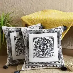 ratancart Set of 2 Embroidered Cushion Covers 16" x 16"-picture-22