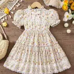 white world Girls Printed Fit & Flare Dress-picture-14