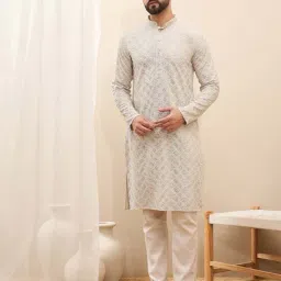 swagg india Men Embroidery Long Kurta image 1