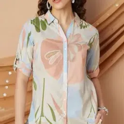 melange by lifestyle Women Cotton Floral Straight Kurti-picture-32