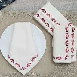 design gaatha home living Set of 4 Table Napkins with Floral Border-picture-43