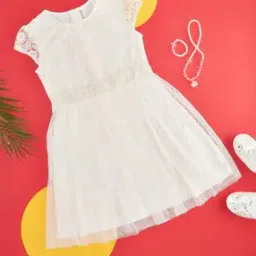 pantaloons junior Girls Floral Embroidered Fit & Flare Dress-picture-37