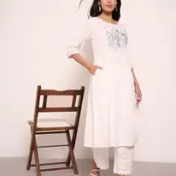 rangmanch by pantaloons Women Embroidered Anarkali Kurta -picture-26