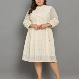 curves by tulsattva Women Embellished Fit & Flare Dress image 1