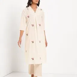rangmanch by pantaloons Women Embroidered Straight Kurta-picture-44