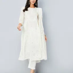 max Women Embroidered Straight Kurta Set image 1