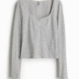 h&m Women Slim Fit Sweetheart Neck Stripes Top-picture-51