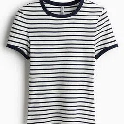 h&m Women Slim Fit Round Neck T-shirt -picture-51