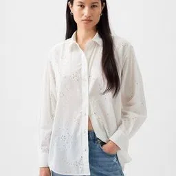 gap Women Schiffli Embroidered Slim Fit Shirt-picture-48