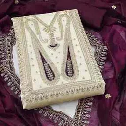 peachmode Women Embroidery Unstitched Dress Material-picture-36