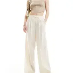 Women Pleated Tailored Pull-On Trousers-image-55