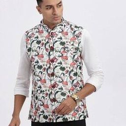 showoff Men Floral Print Slim Fit Nehru Jacket-picture-11