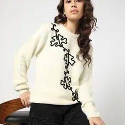 yousta Women Floral Embroidered Sweater-picture-37