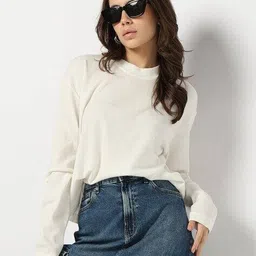 gap Women Waffle-Knit Regular Fit Round-Neck Top image 1