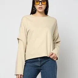 Women Regular Fit Cotton Round-Neck Sweatshirt-image-78
