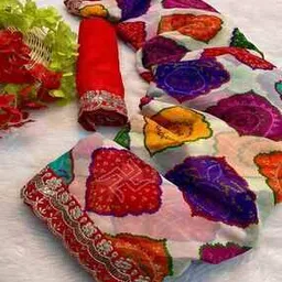 nyrika Women Bandhani Print Georgette Saree-picture-53