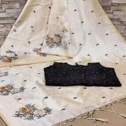 nyrika Women Casual Wear Floral Embroidered Silk Saree -picture-16