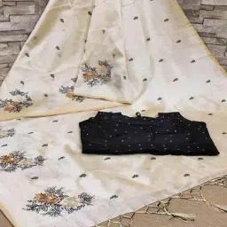 nyrika Women Casual Wear Floral Embroidered Silk Saree  image 1