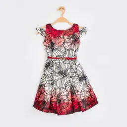 peppermint Floral Print Fit & Flare Dress image 1