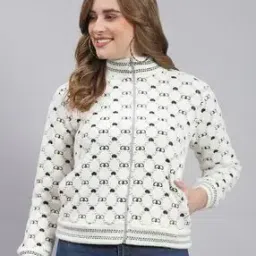 monte carlo Women Printed Zip-Front Regular Fit Sweatshirt-picture-38