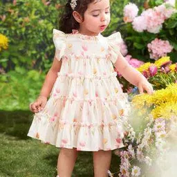 Girl Floral Print Fit & Flare Dress-image-31