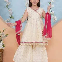 fabflee x ag Girls Floral Print Angrakha Kurta & Sharara Set-picture-37