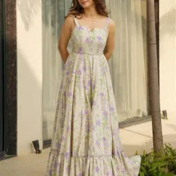 nyrika Women Floral Print Gown Dress image 1
