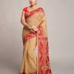 indie picks Handloom Cotton Silk Jamdani Saree-picture-44