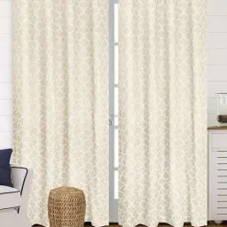 saral home Cotton Long Door Room Darkening Curtain 2P image 1